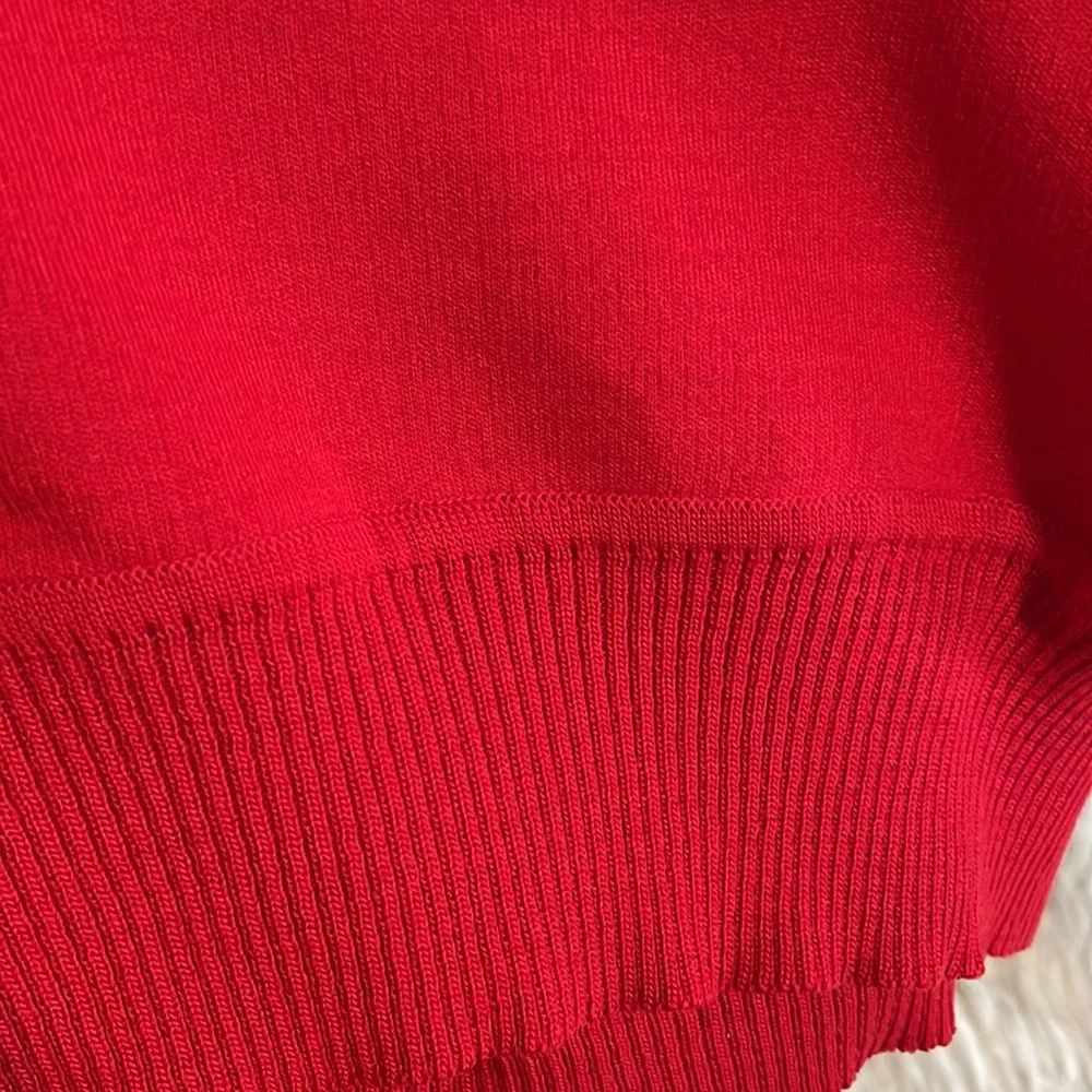 Vtg St. Croix Sweater Vest Mens red V Neck Casual Golf Made In USA